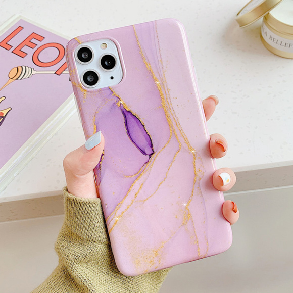 Case Supply Accessories - Pink Marble Glitter iPhone Case 11/11 Pro/11 Max